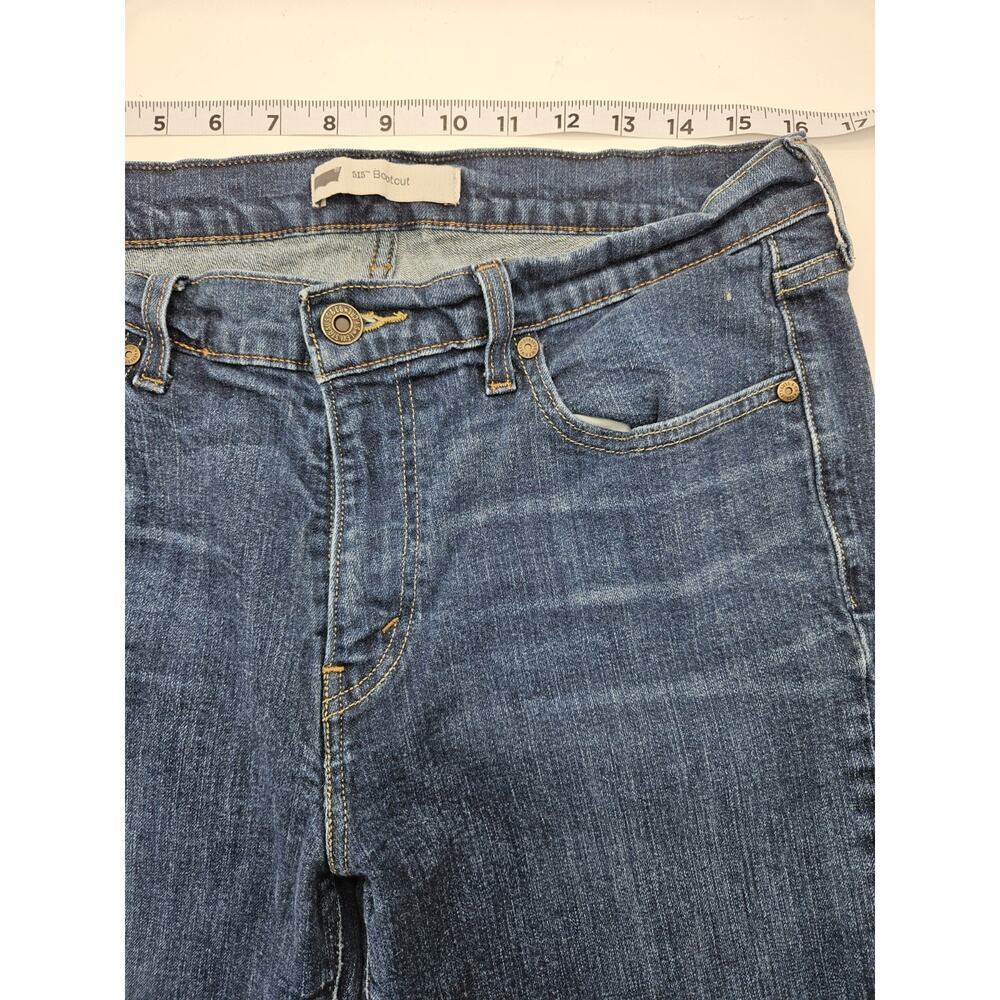 Levi's Women's Bootcut Denim Blue Jeans w Studded Flap Pockets sz 12L - Picture 8 of 10